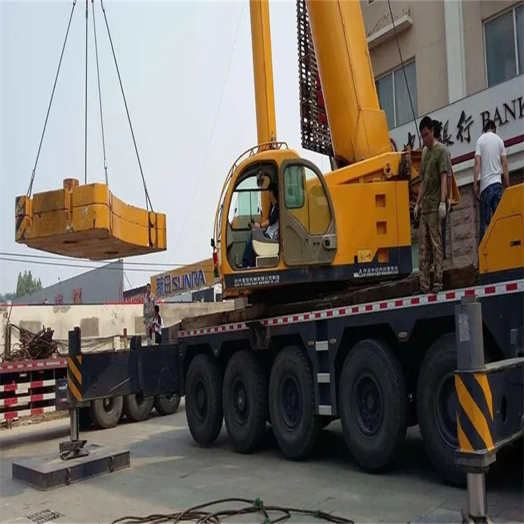 单县当地吊车出租|机器吊装|75吨|工厂搬迁服务